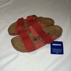 New with defects Birkenstock Sienna Red Nubuck/Suede Leather narrow size 39/8